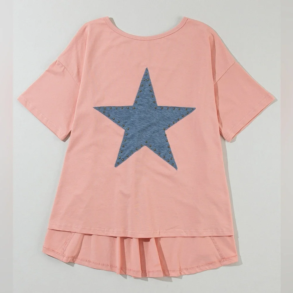Mineral Wash Top with Studded Star - Picture 2 of 6